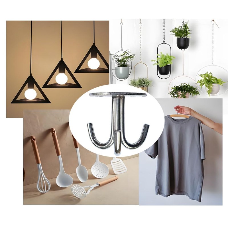 NELXULAS Stainless Steel Heavy Duty 3-Claw Coat Hook, Robe Hanger