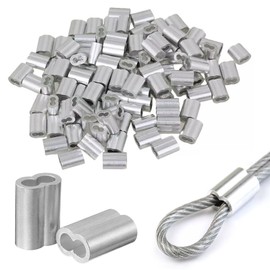 Forbabe 100 Stück Quetschhülsen 2mm Aluminiumhülsen Doppelhülsen Würgeklemmen Alu Klemme Seilklemmen 2mm (2MM)