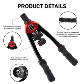 Defabee Rivet Nut Tool, 16-Inch Hand Rivet with 7 Mandrels(M3 M4 M5 M6 M8 M10 M12) and 70pcs Rivnut Tool Kit, Riveting Tools with Nut Setting System Totally, Rugged Carrying Rivet nut Assortment Kit