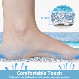 Square Shower Mat Non Slip Anti Mould, 60 x 60 cm Loofah Shower Mats for Inside Shower, Soft Comfort PVC Bath Mat Bathroom Mat with Drain, Washable Bathtub Mat Massage Mat for Shower Stall, Bathroom
