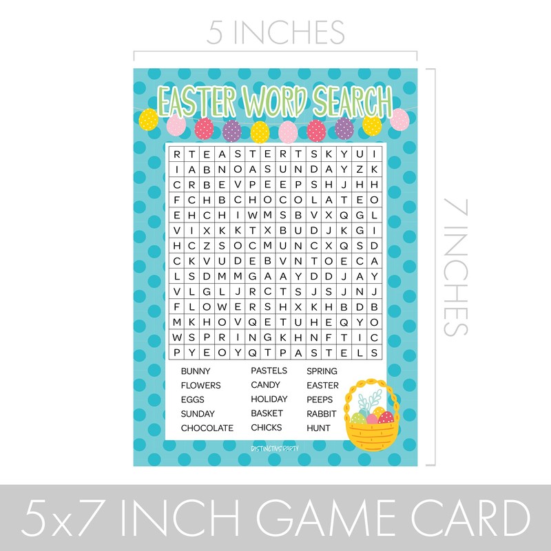 DISTINCTIVS Easter Themed Word Search Classroom Party Game - 25