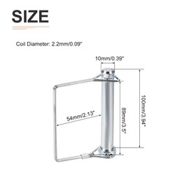 DTGN 10mm x 100mm (DXL) Shaft Locking Pin - 1Pack - Good for Farm Trailers Lawn - Carbon Steel Square Trailer Coupler Pin - Silver Tone