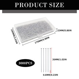 XZEIT Premium Pins Set - 3000 Pieces Fine Satin Pins Made of Stainless Steel for Sewing, Jewellery Making and Crafts