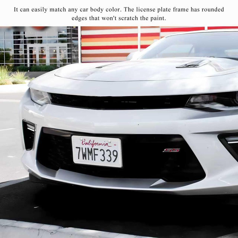 Gdnecad 2PCS License Plate Frames, 2 Holes Polish Mirror Car