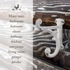Rustic Cast Iron Coat Hooks (3 Pack) Antique White, Wall