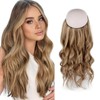Sassina Invisible Wire Hair Extensions Real Human Hair with Transparent