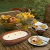 Citronella Scented 3-Wick Candle (8oz) Oval Wood Bowl Candle, Clean