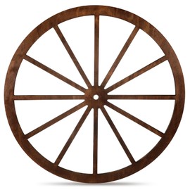 DaisyInner Wood Wagon Wheel Decorative Old Western Style Wagon Wheel Decor Vintage Rustic Wall Hanging Wood Cartwheel Decor for Garden Bar Patio Garage Farmhouse(30 Inch,Brown)