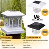 AEFRELEOHT Solar Post Cap Lights, Warm White & RGB Automatic