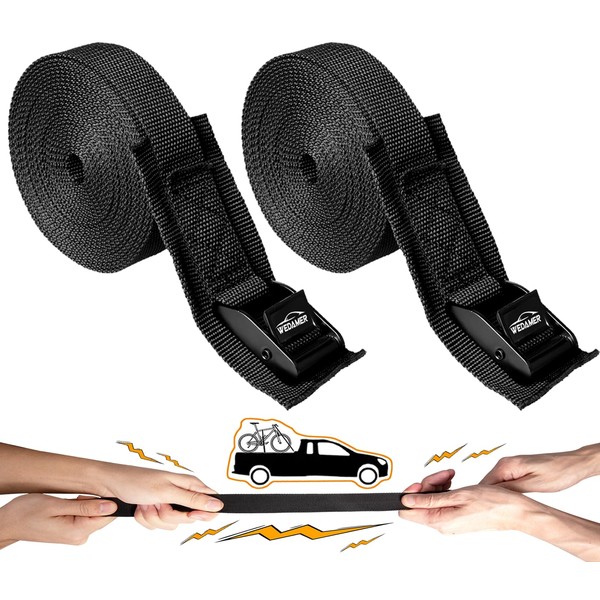 2Pack Kayak Tie Down Straps 8 Ft Lashing Strap Padded Cam Buckle Cargo Strap Adjustable Kayak Straps Roof Rack Cinch Strap Ratchet Straps for Trucks Motorcycle Boat Tie Down Packing Moving 1" x 8'