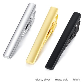HONEY BEAR 1.57" 3pcs Set Mens/Boys Skinny Tie clips Set Bar for Narrow Tie for Business Wedding Gift 4cm