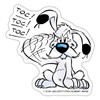 Spreadshirt Asterix & Obelix Idefix Klopft Toc Toc Toc Sticker,