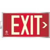 Photoluminescent Exit Sign Red - Framed Flag/Ceiling Mount (Removable Arrows)