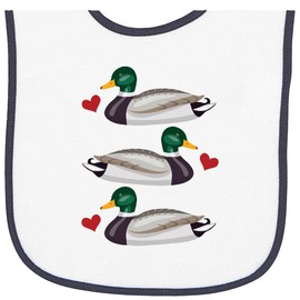 inktastic Mallard Ducks Baby Terry Cloth Bib White and Navy 4047d