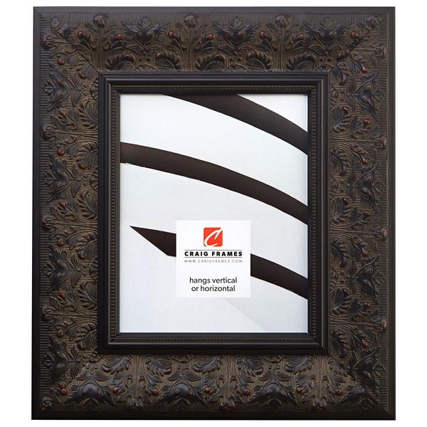 Craig Frames Borromini, 18 by 24-Inch Ornate Picture Frame, Black