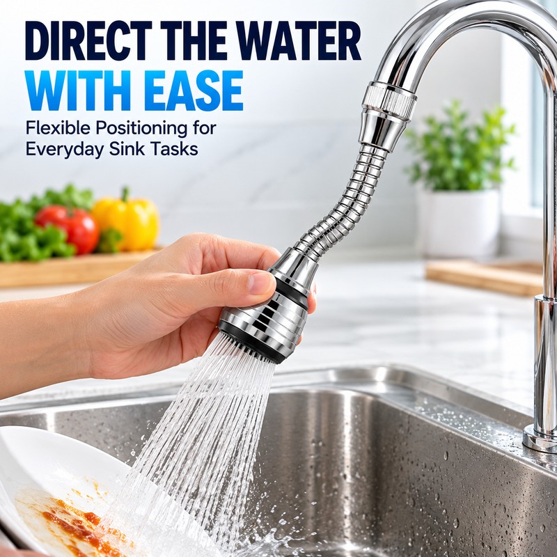 Flexible Faucet Extender for Kitchen Sink – Adjustable Spray Attachment