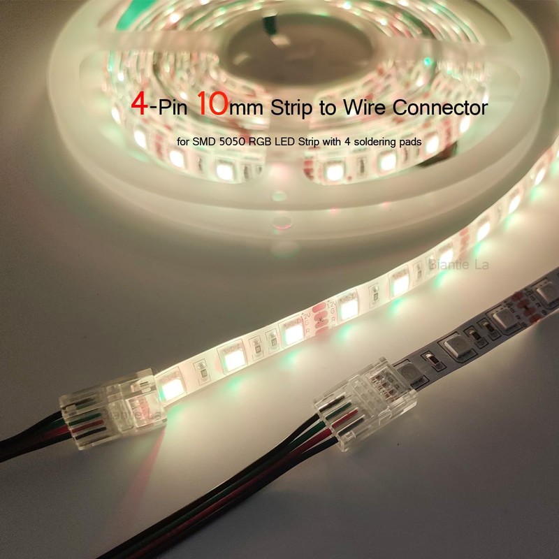 Biantie La 4 Pin Led Strip Connector 10mm RGB Strip