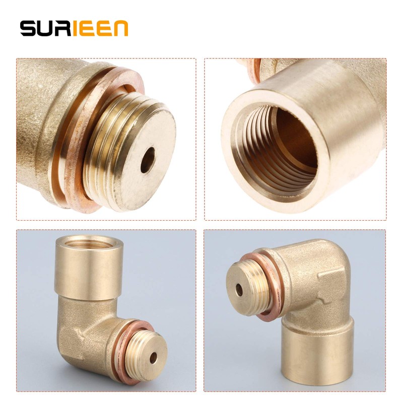 90 Degree Brass Extension Spacer, Angled Oxygen Sensor Extender Adapter