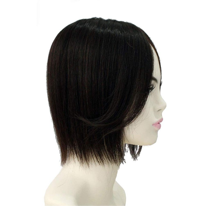 Human Hair Crown Wiglet Replacement Smart 10x8cm Topper Piece Side