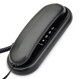 Gtwoilt TCF-1000 Phone Parent Only Simple Phone Home Phone Hotel Phone Wall Mount with Mute/Pause/Redial Function(Black)