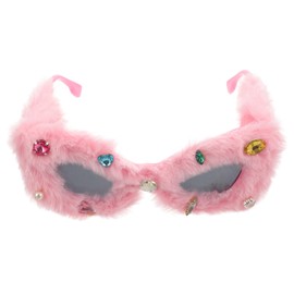 CALLARON Plush Sunglasses Fuzzy Party Sunglasses Women's Retro Sunglasses Trendy Funny Furry Glasses Plush Fluffy Sunglasses Masquerade Eyewear Decorative Sunglasses for Festival Birthday Party
