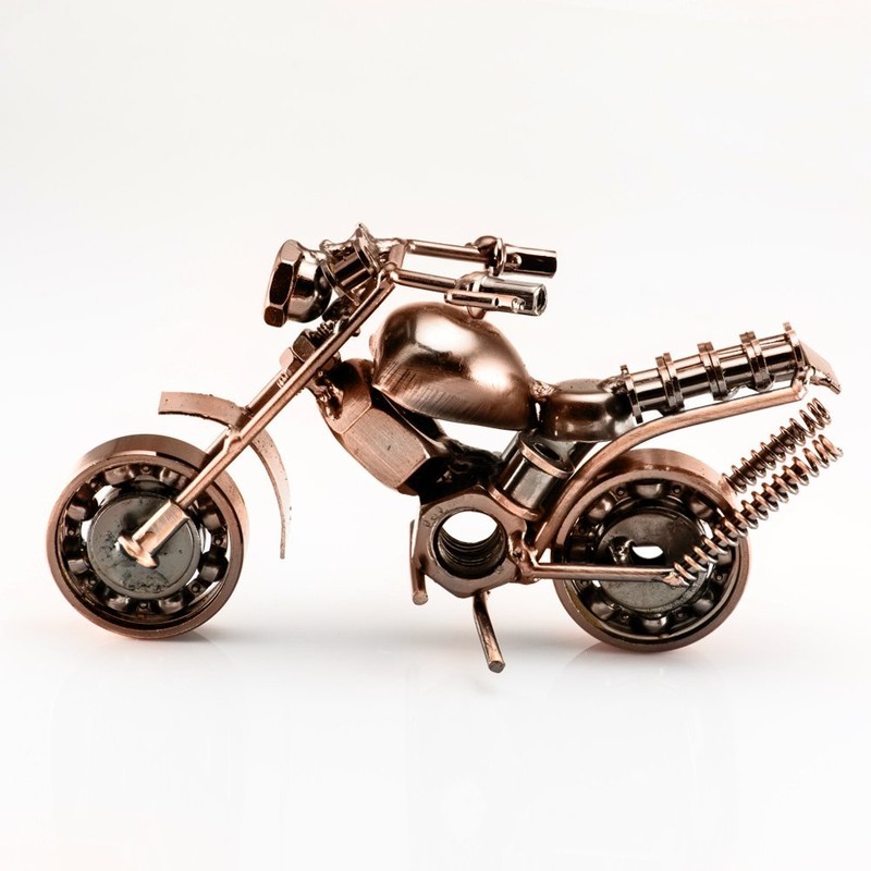 SwirlColor Motorcycle Model Iron Motorbike Lovers Gift for Art Collection