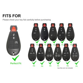 chyoekey TPU Key Fob Cover with Keychain fits for Dodge Ram 1500 2500 3500 Truck 2008-2015 Car Key Fob Case Shell Protector for Chrysler 300 Town Country Jeep (For Dodge B White)