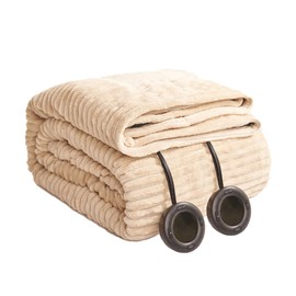 HOMISPRITE Heated Blanket Full Size 72"x84",ETL Certification- 6 Heating Levels Electric Blanket&1-10 Hour Auto Off,Heating Blanket with Dual Controller(Beige)