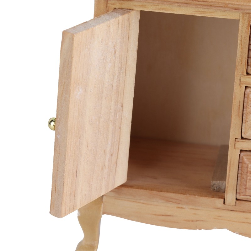 Dollhouse 1:12 Double Door Cabinet Doll House Wooden Furniture Miniature