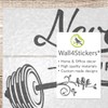 Never Give Up Barbell Wall Sticker Home Gym Motivation Workout