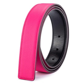 Vatee's Men/Women Genuine Leather Replacement Belt without Buckle 1.25"(32mm) Wide 49 inch Long Pink