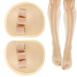 TEAONE Forefoot Toe Pads, 1 Pair 3 Holes Soft Toe Straighteners for Claw Toe, Mallet Toe, Cured Toe (One Size)