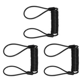 M METERXITY 3-Pack Disc Lock Security Steel Cable, 47.24inch/1200mm PVC Coated Spring Reminder Wire Anti-Theft Rope for Outdoors Protection/Bicycle U-Lock, Motorcycle Reminder Cable [Black]