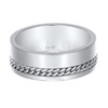 Kuzzoi 0608572622 Men's Band Ring with Curb Chain Element 925
