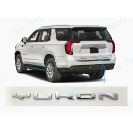 GMC 1PC GMC 2021-2023 Yukon Yukon XL Rear Tailgate Chrome YUKON Emblems Letters