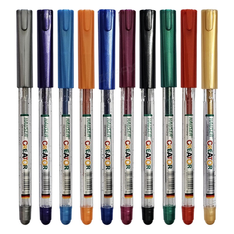 HAUSER Creator 10 x 0.7mm Multi Vibrant Colours Glitter Gel