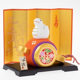 Seto Pottery Sha 2025 Zodiac Figurine, Compact, Snake, Snake, New Year Decoration, Lucky Gavel, Fukumi, Large Shoho Kiln 100