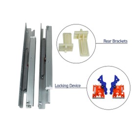 Berta (1 Pair) 12 Inch Soft Closing, 100 Lb Loading Capacity, Under Mounted Drawer Slides with Locking Devices, Plastic Rear Brackets and Mounting Screws (1, 12 Inches)