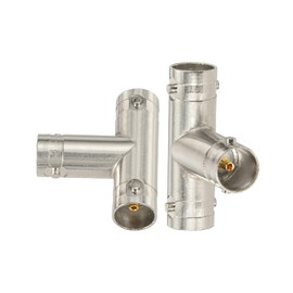 SUPERBAT BNC Splitter Adapter 75 Ohm BNC Female to Dual Female 3 Way SDI BNC Connector for HD-SDI/3G-SDI/4K/6K Video Camera Monitor SDI Cable (4-Pack)