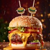 100PCS Hamburger Toothpicks Cocktail Picks Sticks Sandwiches Appetizers Cakes Dessert