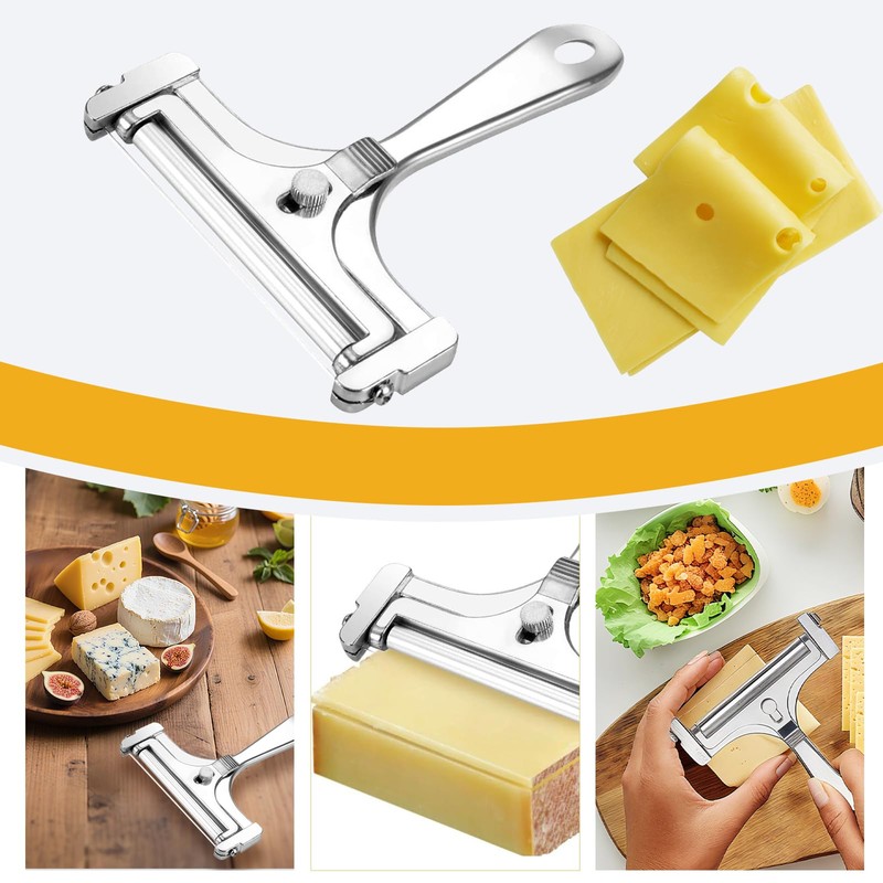 Stainless Steel Wire Cheese Slicer with 4 Extra Wires Cheese