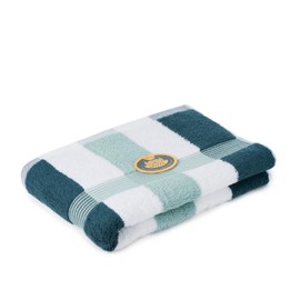 Gözze - New York Striped Bath Towel, Soft and Absorbent, 100% Cotton, 70 x 140 cm, Petrol/White/Mint