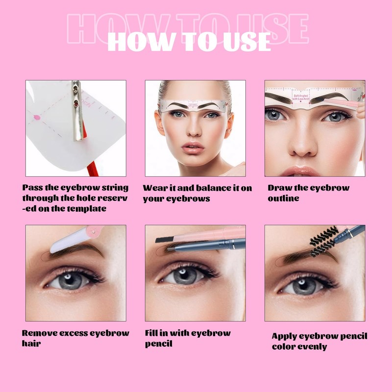 24 Pieces Eyebrow Stencils Women's Set, Reusable Eyebrow Stencils, Eyebrow