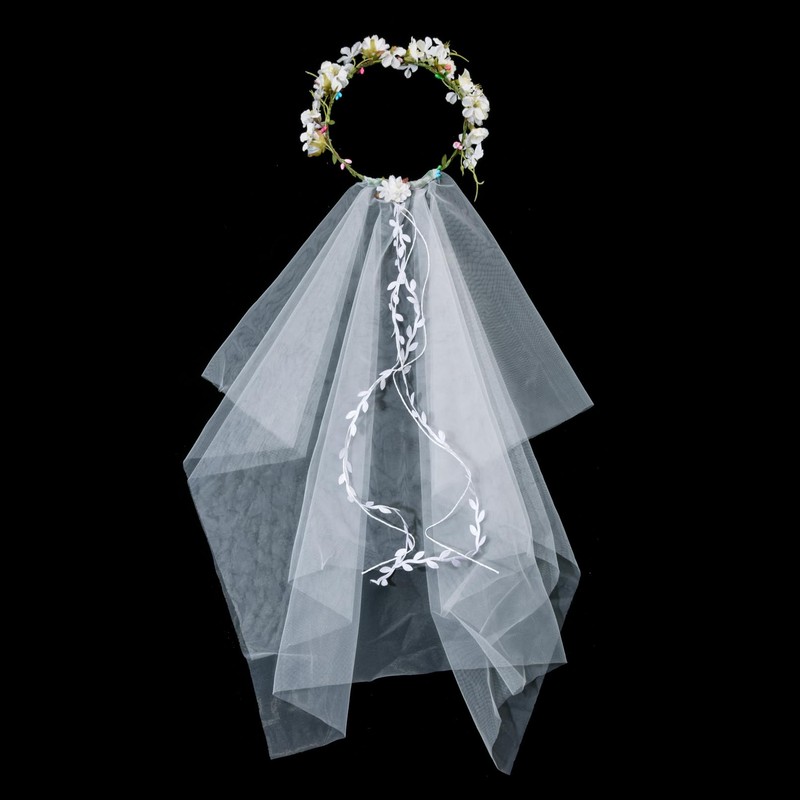 Delicate Dew Girls First Holy Communion Veil White Flower Headband