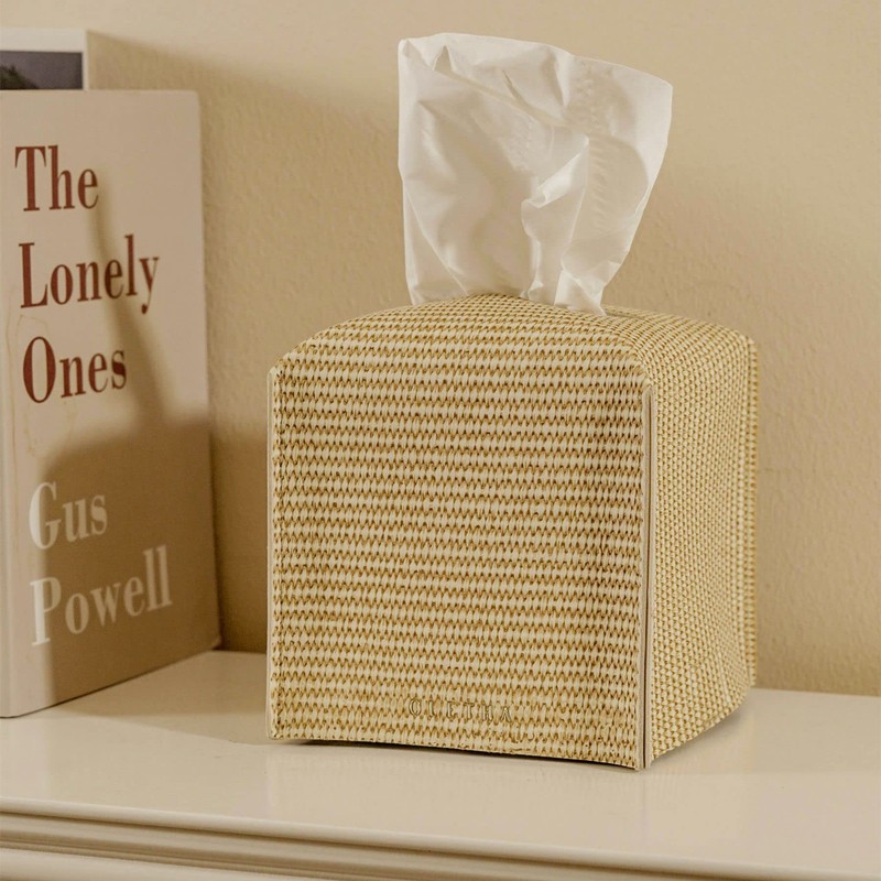 OLETHA Square Tissue Box Cover, Set of 2 - Aesthetic
