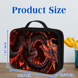 BFDHGQZC Red Dragon Theme Bible Cover for Women and Men with Handles and Zippered Pocket Carrying Book Case Church Bible Bag Protective Cover for Christian Bible Accessories