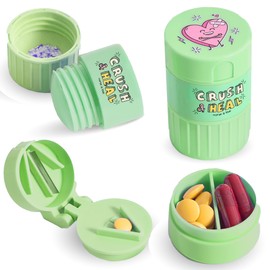 Nurse Is Love 3 in 1 Tablet Divider + Tablet Chopper + Tablet Container for All Tablets | Pill Mortar + Tablet Cutter + Organiser - Tablet Separator | Care Accessories Green Colour