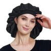 Alnorm Satin Bonnet for Natural Hair Curly Hair Braids Black