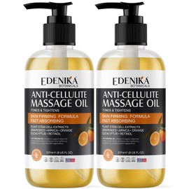 Aceite de masaje natural anticelulítico con aceite de pomelo, cafeína y retinol, aceite corporal reafirmante para celulitis en piernas, muslos y glúteos, ayuda a tensar, suavizar e