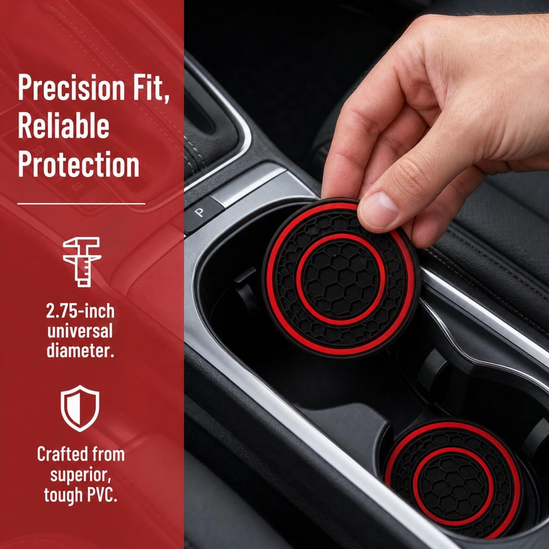 2PCS Car Cup Holder Coaster, 2.75 Inch Anti-Slip Shockproof Car